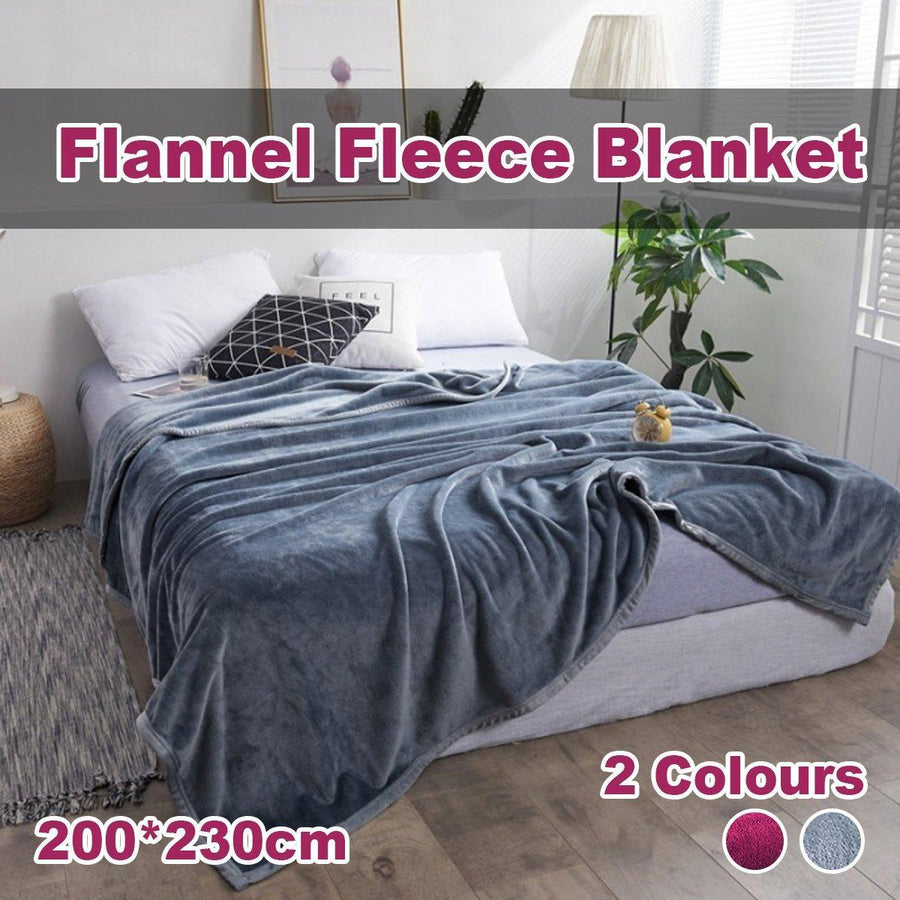 Soft Winter Flannel Blanket for Office Home Lunch Break Warm Cozy Throw Blanket - Wine Red