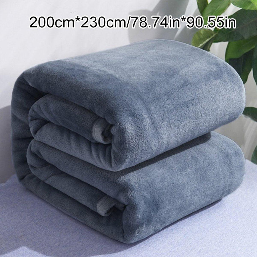 Soft Winter Flannel Blanket for Office Home Lunch Break Warm Cozy Throw Blanket - Wine Red