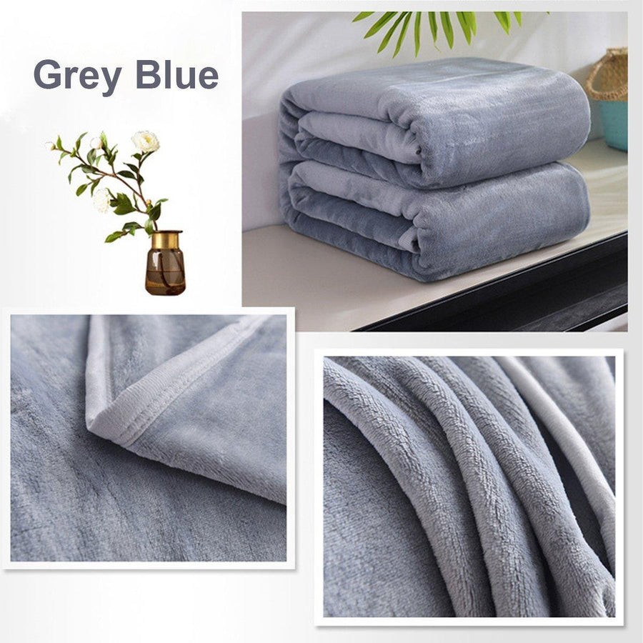 Soft Winter Flannel Blanket for Office Home Lunch Break Warm Cozy Throw Blanket - Wine Red