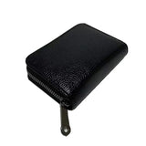 Compact Zipper Organ Card Cover Holder Wallet ID Bag Short Coin Purse Pockets - Black