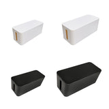 Large Cable Wire Storage Box Case Cord Management Socket Tidy Organizer with Lid - Black M - Front View