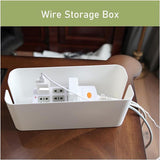 Large Cable Wire Storage Box Case Cord Management Socket Tidy Organizer with Lid - Black M - Side View