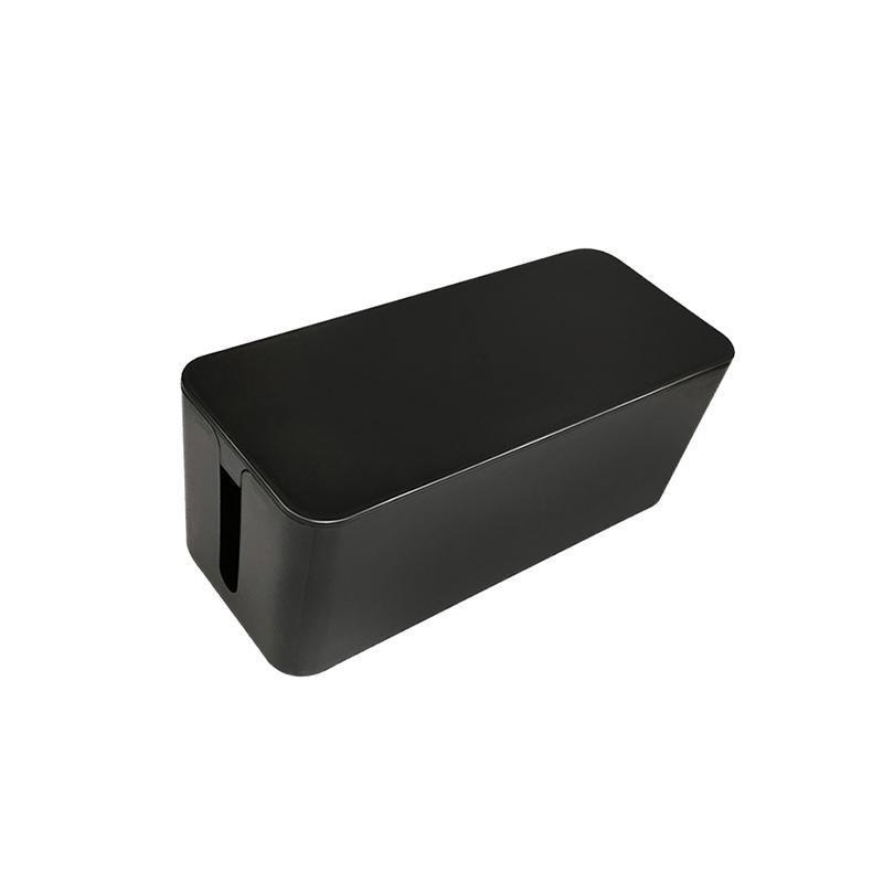 Large Cable Wire Storage Box Case Cord Management Socket Tidy Organizer with Lid - Black S