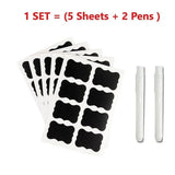 40 Jar Labels Stickers Black Labels Chalk Pen Kitchen Pantry Spice Herb AU Stock - Side View
