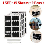 40 Jar Labels Stickers Black Labels Chalk Pen Kitchen Pantry Spice Herb AU Stock - Extra Image