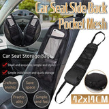 Black Vehicle Backrest Side Pocket Mesh Hanging Bag Organizer with Phone Holder
