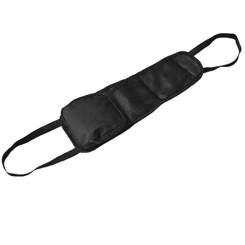 Black Vehicle Backrest Side Pocket Mesh Hanging Bag Organizer with Phone Holder