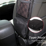 Black Vehicle Backrest Side Pocket Mesh Hanging Bag Organizer with Phone Holder - Rear View