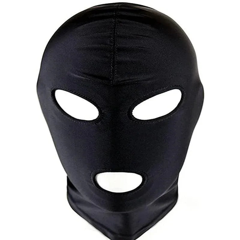 Black Face Mask Blindfold Head Mask Open Eye Mouth Adult Cosplay Gimp Mask