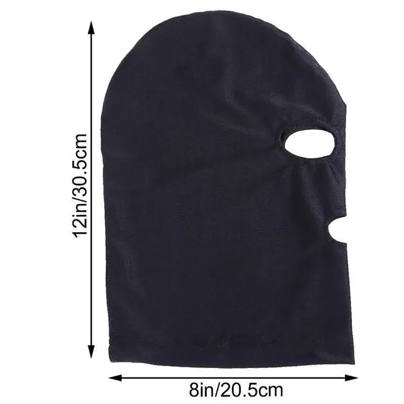 Black Face Mask Blindfold Head Mask Open Eye Mouth Adult Cosplay Gimp Mask
