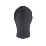 Black Face Mask Blindfold Head Mask Open Eye Mouth Adult Cosplay Gimp Mask - Rear View
