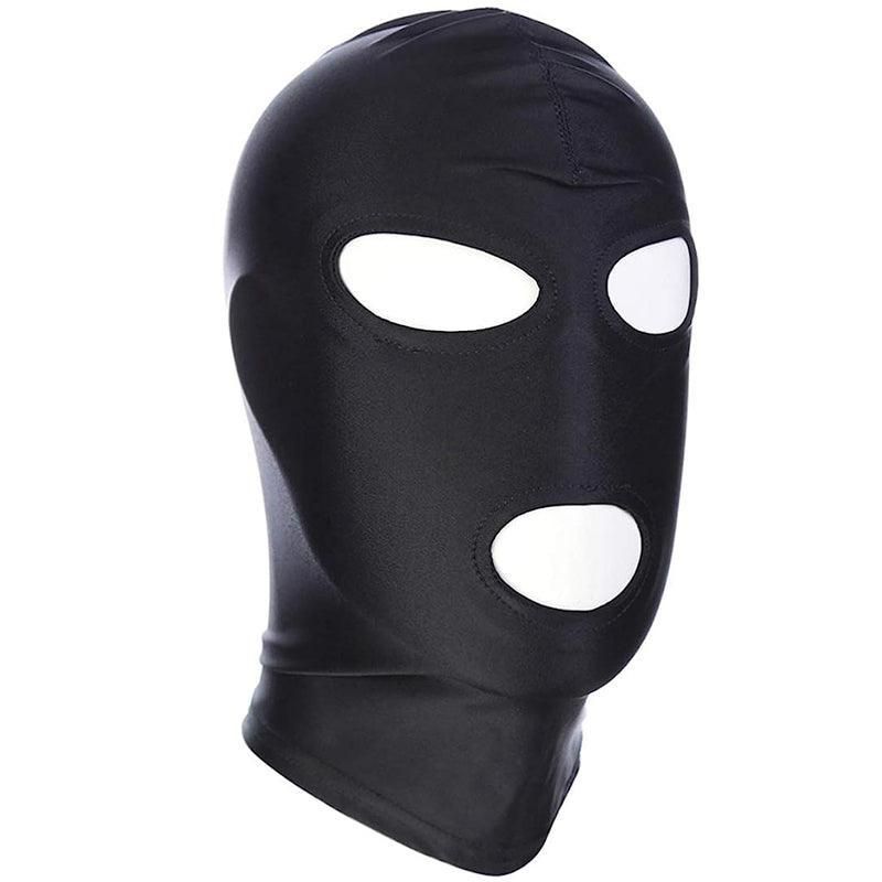 Black Face Mask Blindfold Head Mask Open Eye Mouth Adult Cosplay Gimp Mask
