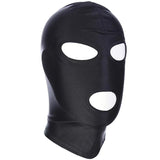 Black Face Mask Blindfold Head Mask Open Eye Mouth Adult Cosplay Gimp Mask - Extra Image