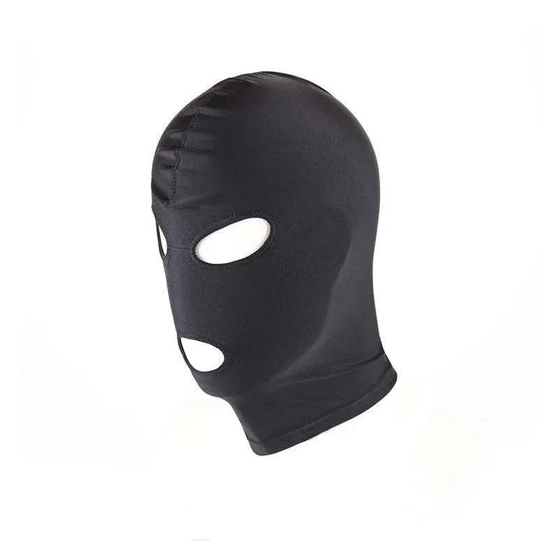 Black Face Mask Blindfold Head Mask Open Eye Mouth Adult Cosplay Gimp Mask