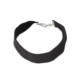 Black Velvet Choker Necklace - Perfect For The 90S Grunge Look - Front View