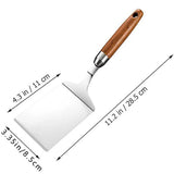 Stainless Steel Cooking Shovel Teppanyaki Spatula Pancake Steak Flipper Tool - Side View