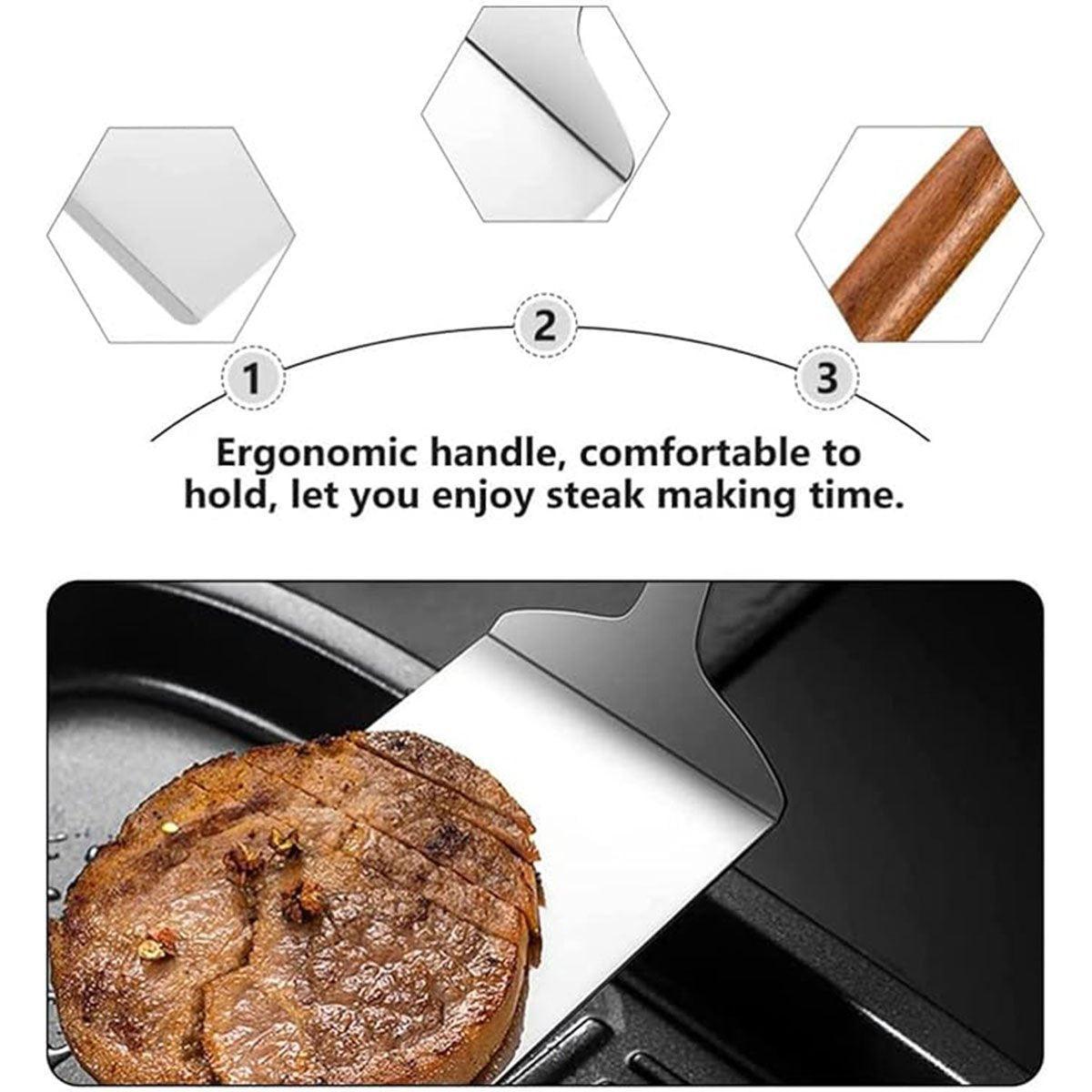 Stainless Steel Cooking Shovel Teppanyaki Spatula Pancake Steak Flipper Tool