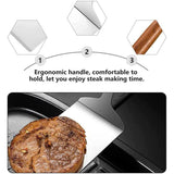 Stainless Steel Cooking Shovel Teppanyaki Spatula Pancake Steak Flipper Tool - Top-Down View