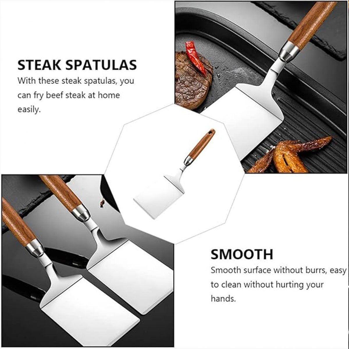 Stainless Steel Cooking Shovel Teppanyaki Spatula Pancake Steak Flipper Tool