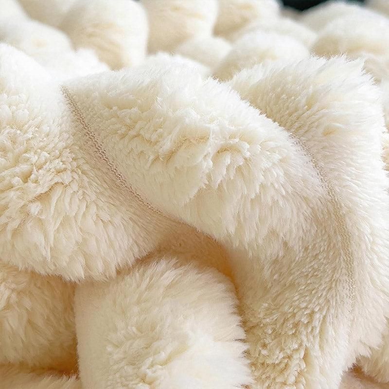 Plush Blanket Leisure Blanket Autumn Winter Warm Nap Throw Soft Cozy - Khaki-100x150cm