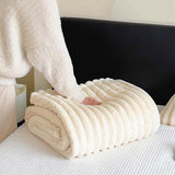 Plush Blanket Leisure Blanket Autumn Winter Warm Nap Throw Soft Cozy - Khaki-150x200cm - Extra Image