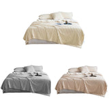 Plush Blanket Leisure Blanket Autumn Winter Warm Nap Throw Soft Cozy - White-100x150cm - Side View