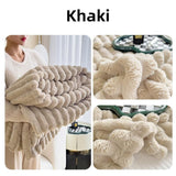 Plush Blanket Leisure Blanket Autumn Winter Warm Nap Throw Soft Cozy - White-100x150cm - Extra Image