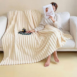 Plush Blanket Leisure Blanket Autumn Winter Warm Nap Throw Soft Cozy - White-100x150cm