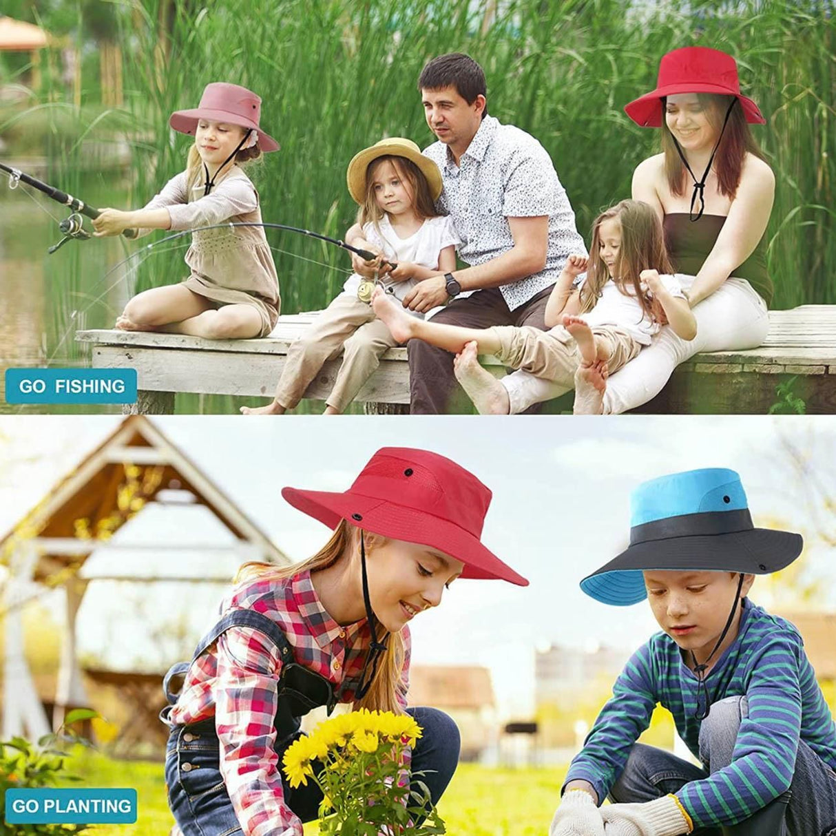 Women Wide Brim Ponytail Hat Sun Protect Visor Summer Beach Cap Anti Uv Floppy - Blue