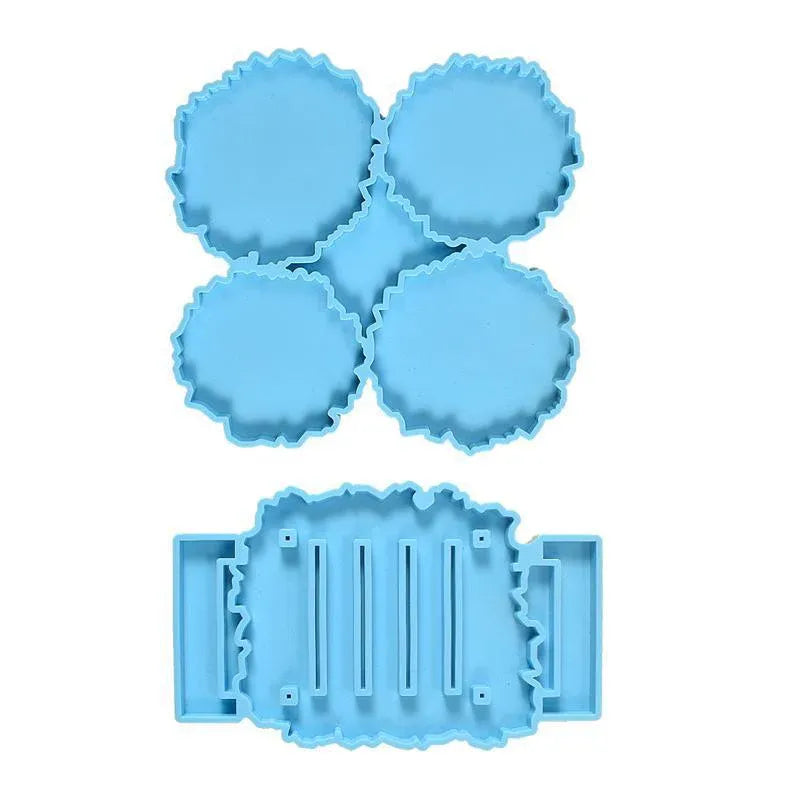 2pc Coaster Epoxy Resin Mould Silicone Cup Mat Holder DIY Craft Tool