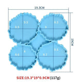 2pc Coaster Epoxy Resin Mould Silicone Cup Mat Holder DIY Craft Tool - Low Angle