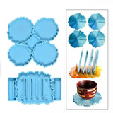 2pc Coaster Epoxy Resin Mould Silicone Cup Mat Holder DIY Craft Tool - Extra Image