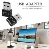 Bluetooth V5.0 Wireless USB Mini Dongle Adapter For Windows Laptop PC Universal - Side View