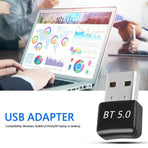 Bluetooth V5.0 Wireless USB Mini Dongle Adapter For Windows Laptop PC Universal