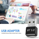 Bluetooth V5.0 Wireless USB Mini Dongle Adapter For Windows Laptop PC Universal - Top-Down View
