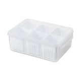 Convenient Crisper Box with Lid Storage Compartment Organizer for Vegetables - Front View