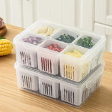 Convenient Crisper Box with Lid Storage Compartment Organizer for Vegetables - 45-Degree Angle
