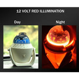 1Pc Boat Compass with Built In Light White 65mm Pivoting Card for Marine Use - Top-Down View