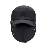 Winter 3 In 1 Thermal Fur Lined Trapper Bomber Hat With Ear Flap Face Mask Cap - Side View