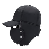 Winter 3 In 1 Thermal Fur Lined Trapper Bomber Hat With Ear Flap Face Mask Cap