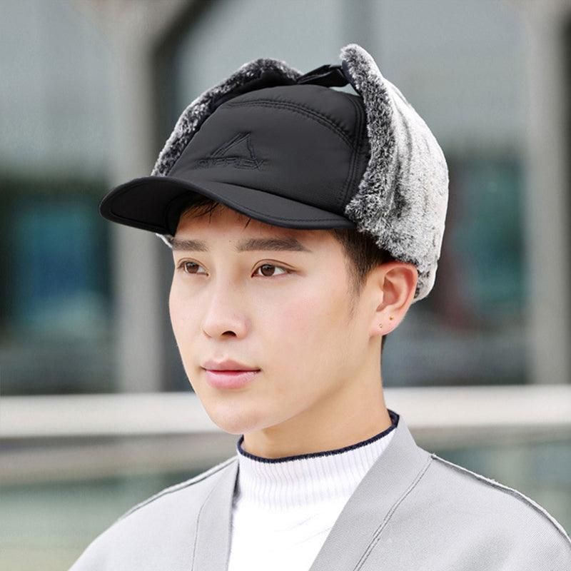 Winter 3 In 1 Thermal Fur Lined Trapper Bomber Hat With Ear Flap Face Mask Cap