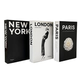 3 PCS Modern Decorative Books Set Foldable Fake Books for Display City Theme - C - Rear View