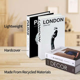 3 PCS Modern Decorative Books Set Foldable Fake Books for Display City Theme - B - 45-Degree Angle