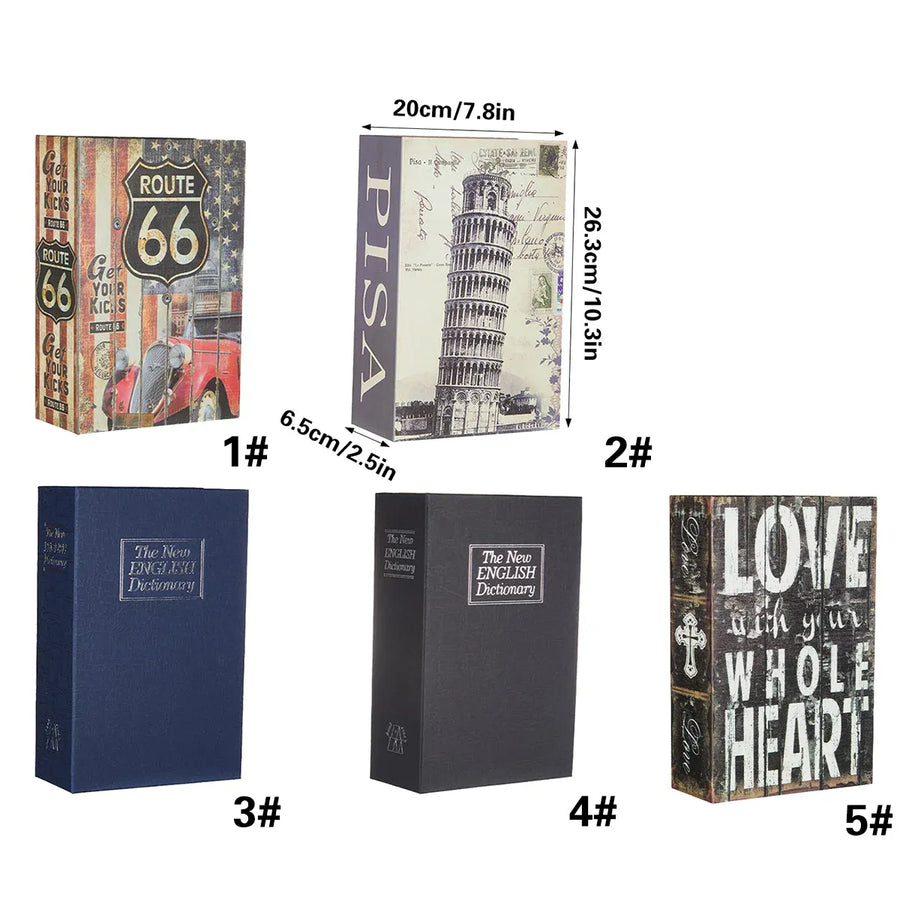 Hidden Book Safe Lock Box for Home and Office Cash Watch Document Storage - 1