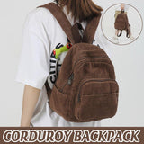 Schoolbag Corduroy Shoulder Bag Simple Mini Backpack for Daily Casual Use