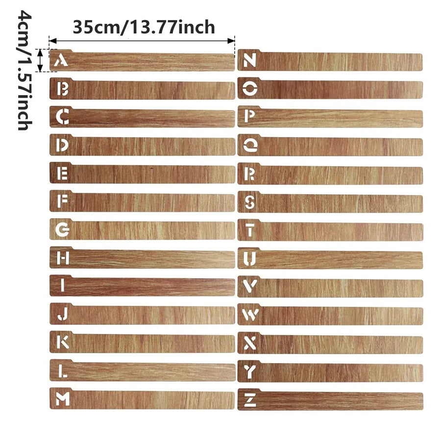 Wood Alphabet Bookmark A-Z Divider Home Vinyl Record Organizer Decorative Tool