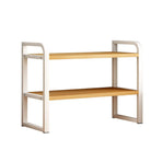 Adjustable Height Multi-Layer Desktop Bookshelf Home Office Floor Organizer Rack - 2 Shelves