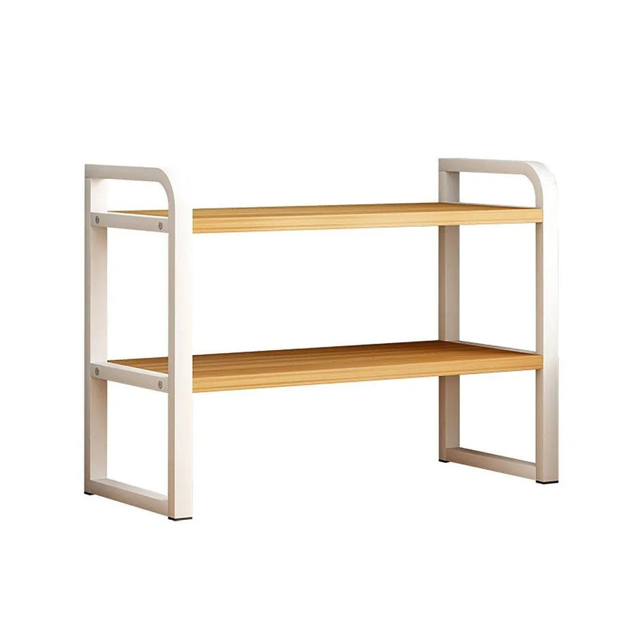 Adjustable Height Multi-Layer Desktop Bookshelf Home Office Floor Organizer Rack - 2 Shelves