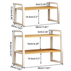 Adjustable Height Multi-Layer Desktop Bookshelf Home Office Floor Organizer Rack - 2 Shelves