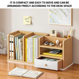 Office Desktop Rack for Documents Books Stationery Space Saving - Close-Up Angle